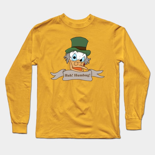 Scrooge McDuck- Bah! Humbug! Long Sleeve T-Shirt by tesiamarieart